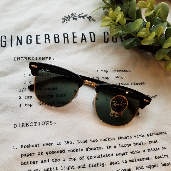 NWT Black Ray Ban Clubmaster Sunglasses authentic - Picture 2 of 4